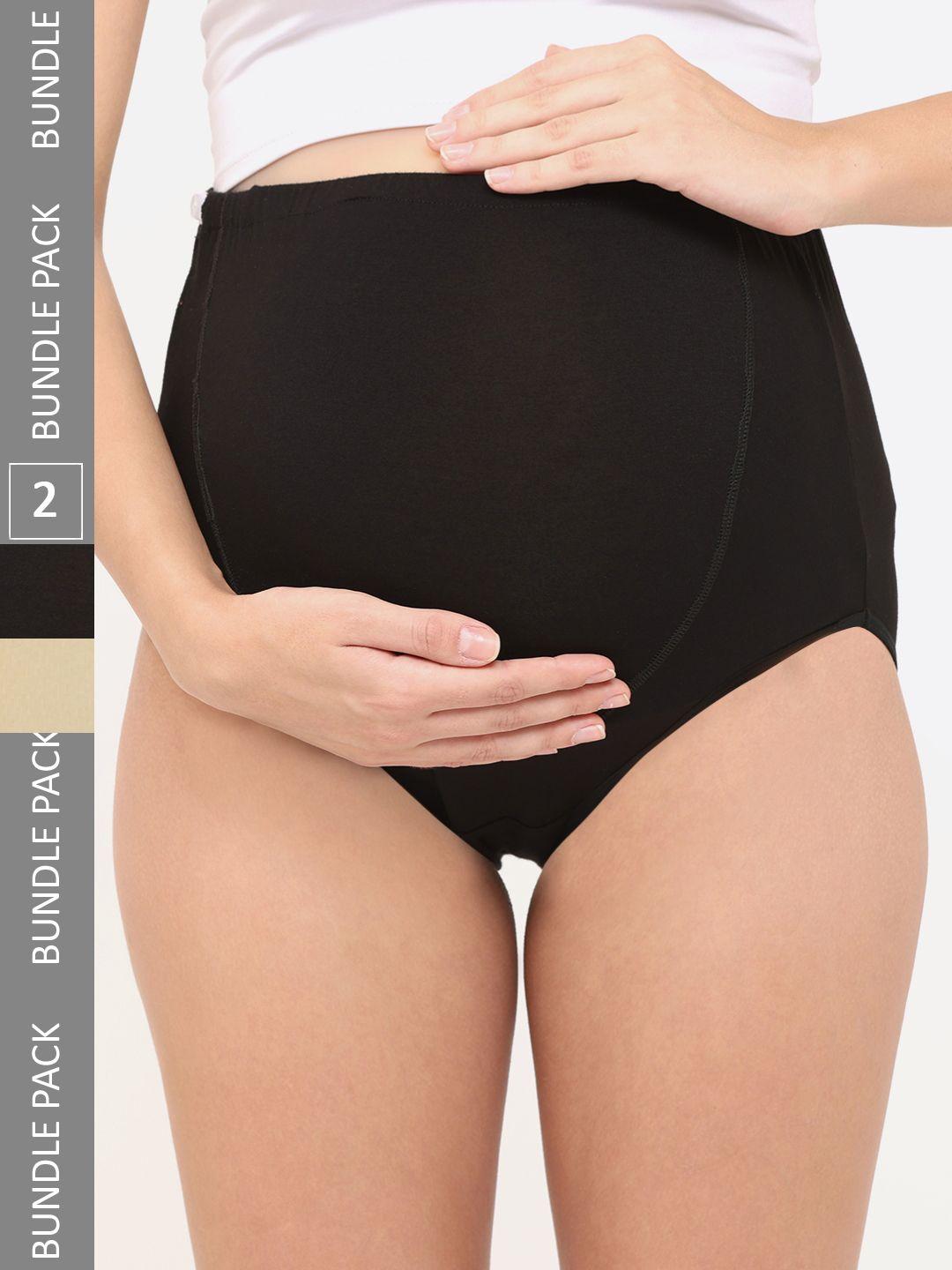 mylo essentials women pack of 2 pure cotton antimicrobial maternity briefs