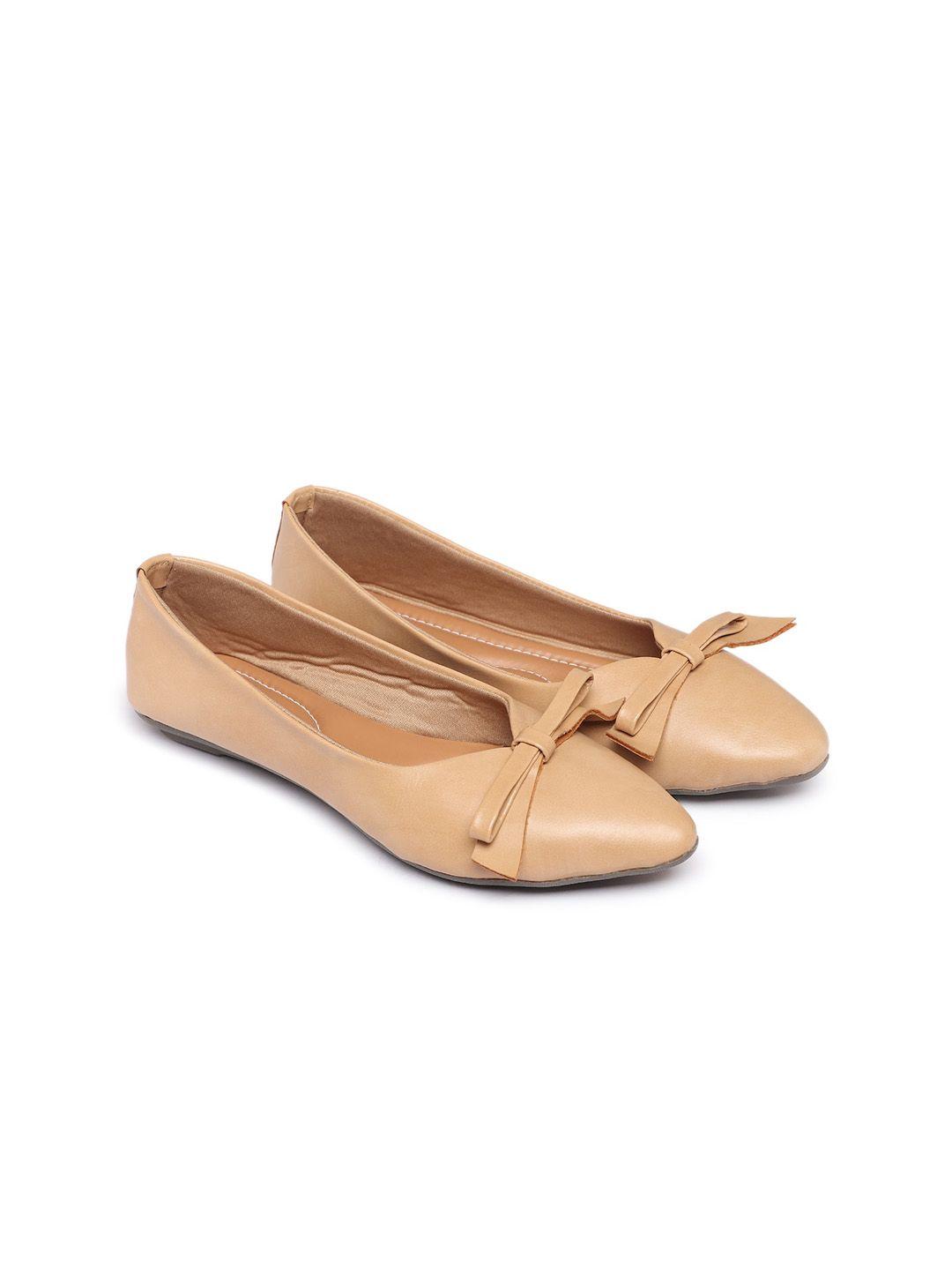 myra women brown ballerinas with bows flats