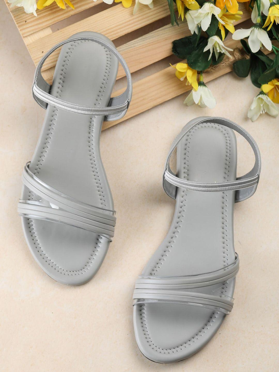 myra women grey open toe flats