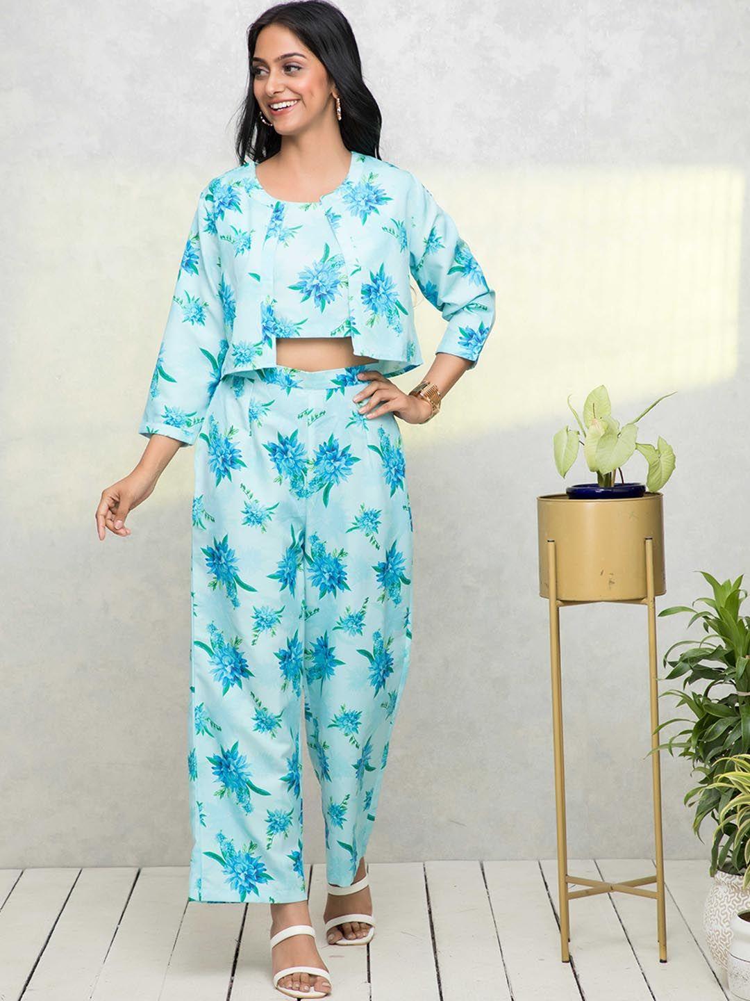 myshka floral top with palazzos co-ord set