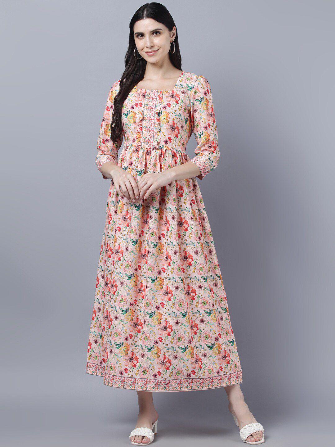myshka multicoloured floral midi dress