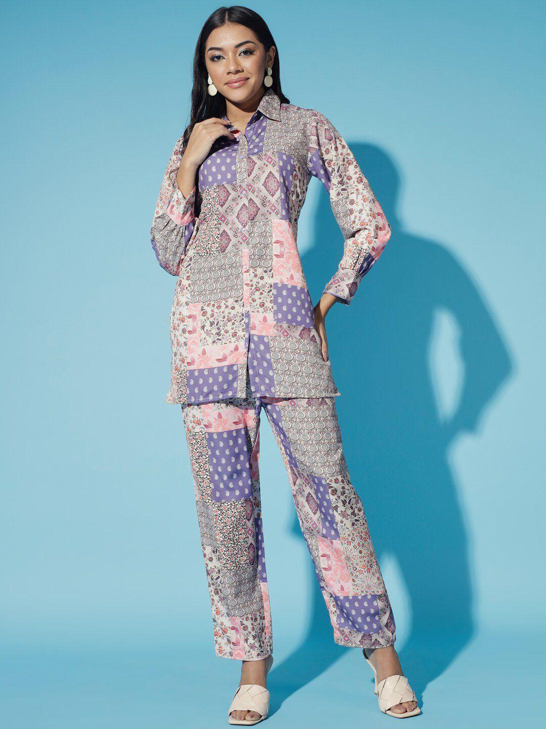 myshka printed shirt & trousers co-ords