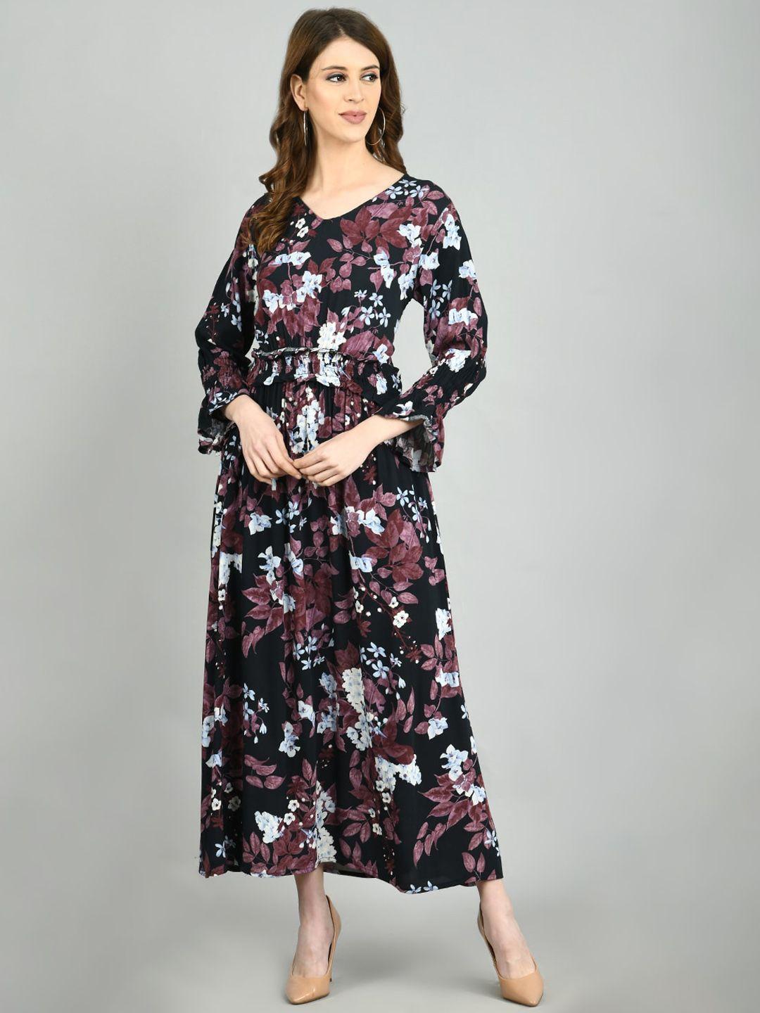 myshka women multicoloured printed maxi dress