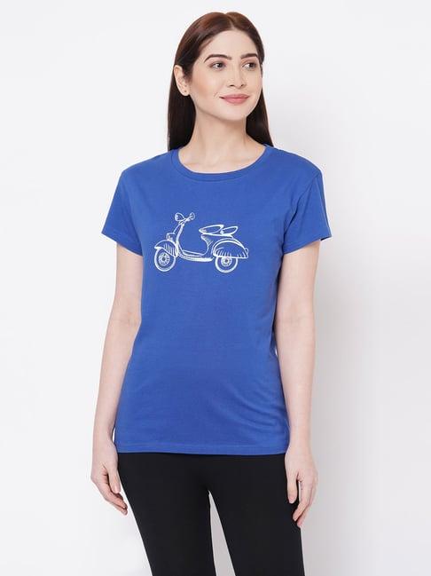 mystere paris blue graphic print t-shirt
