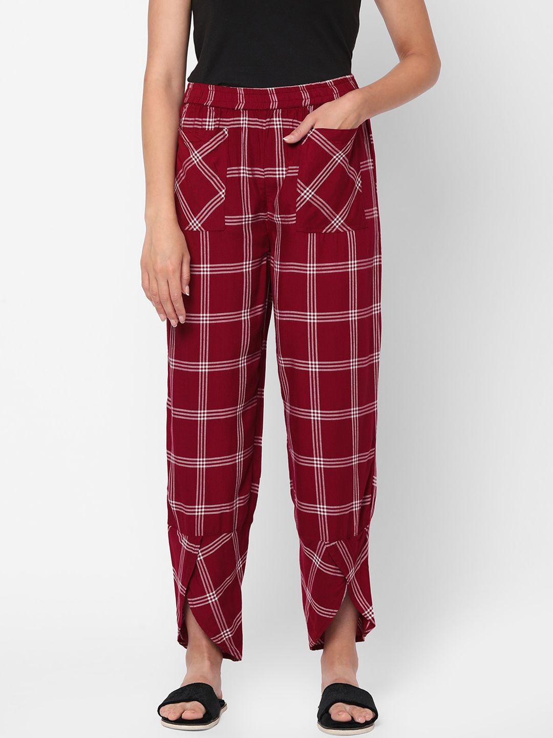 mystere-paris-women-red-checked-lounge-pants