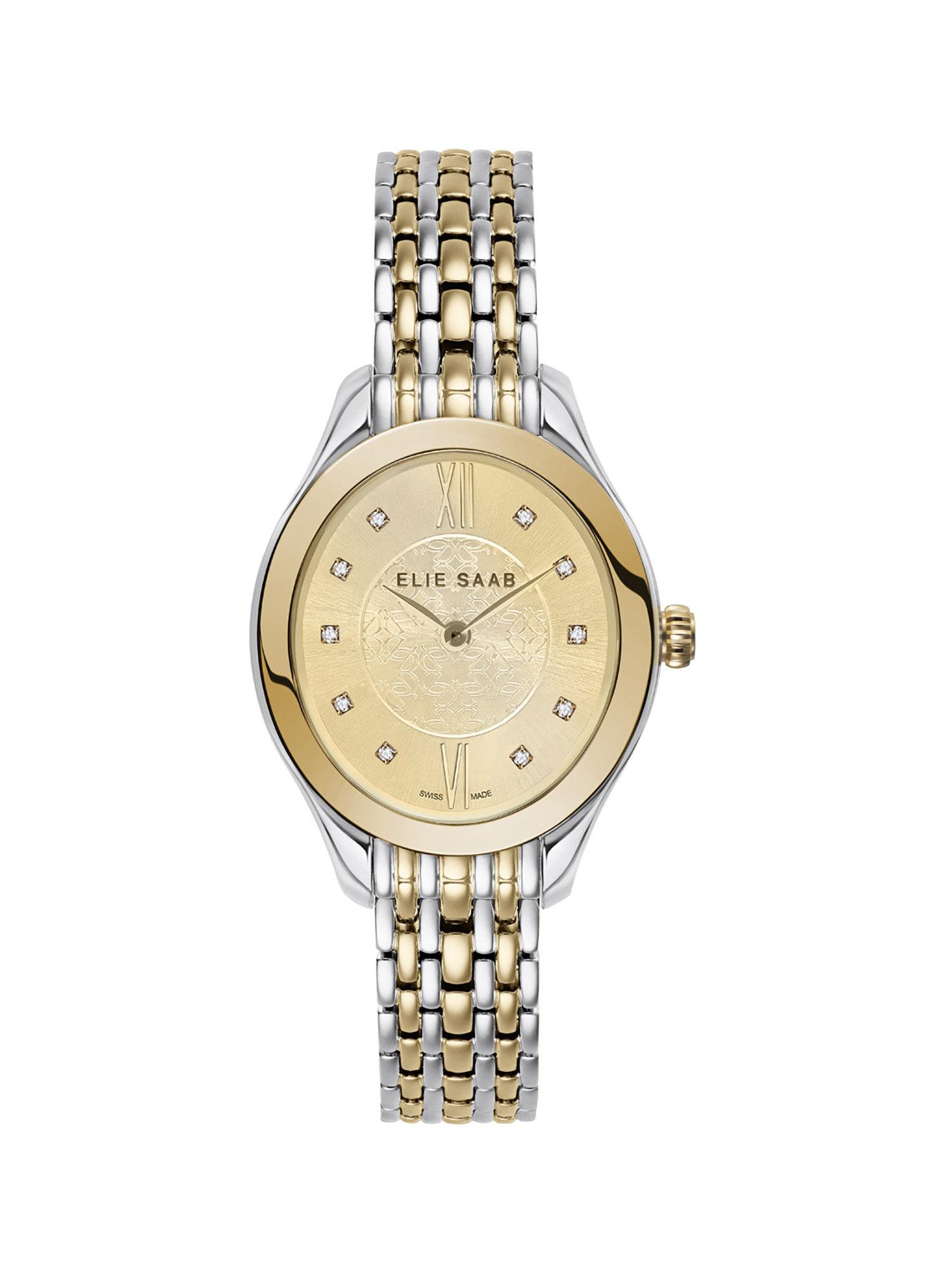 mystere d'elie elegance swiss made 10 diamonds womens watch- esme002ed