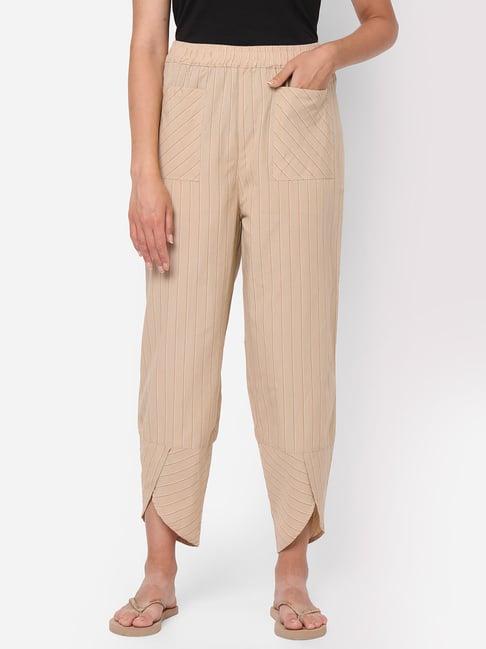 mystere paris beige striped lounge pants