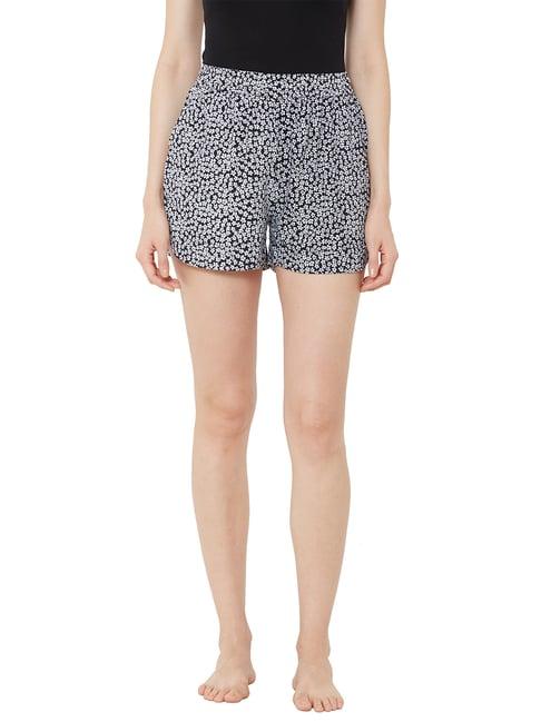 mystere paris black floral print shorts