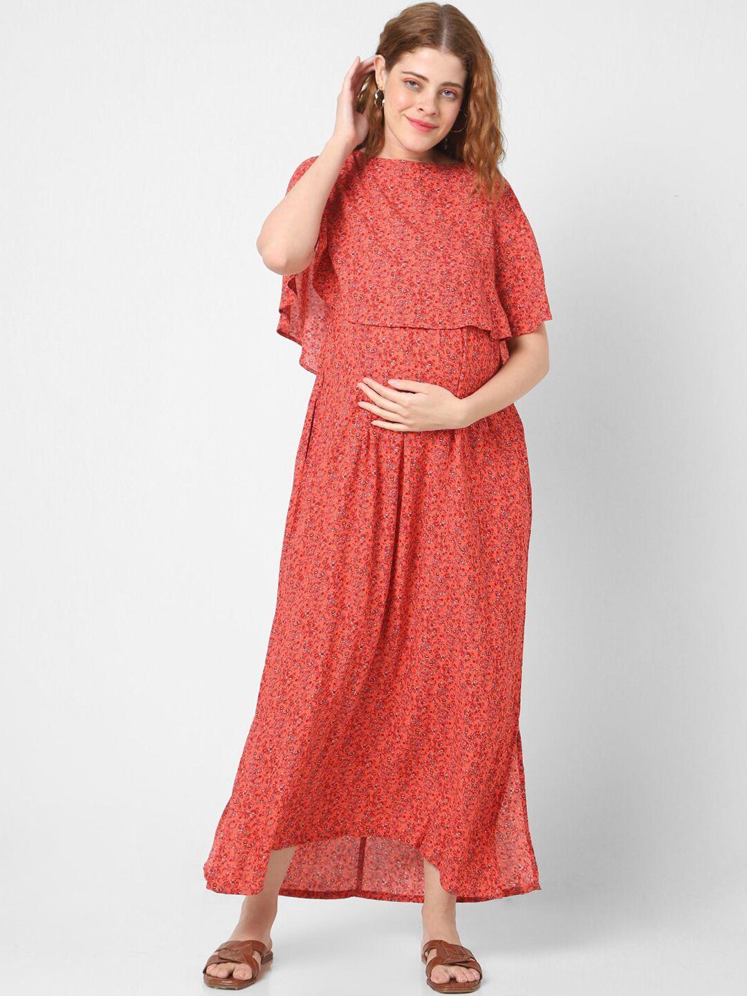 mystere paris floral maternity cotton maxi dress