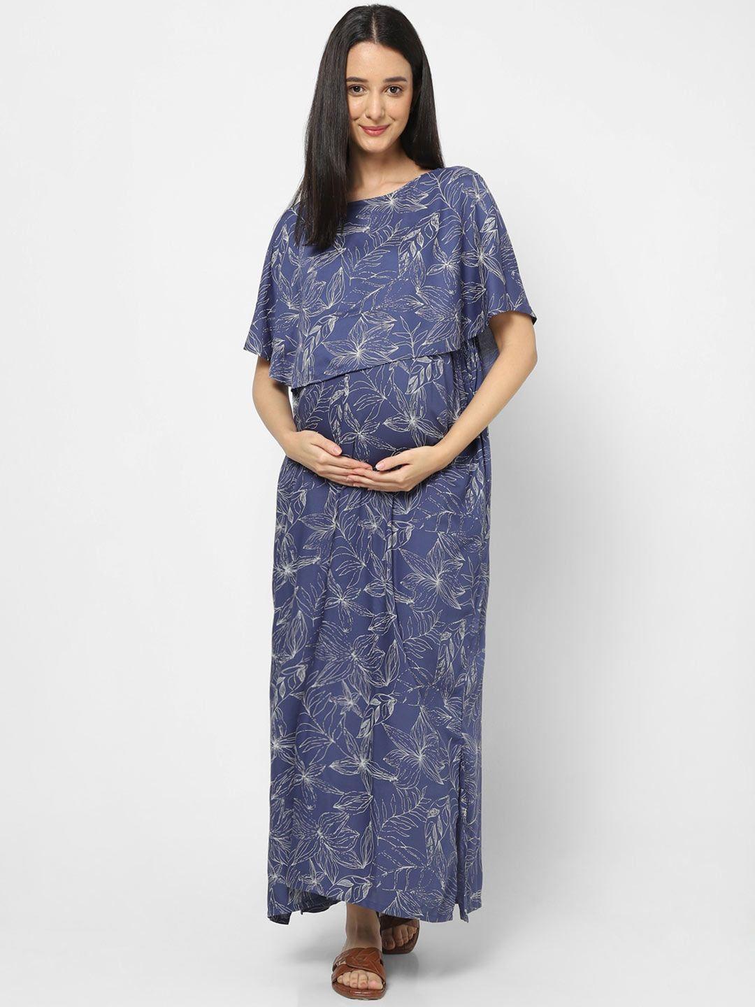 mystere paris floral printed maternity maxi dress