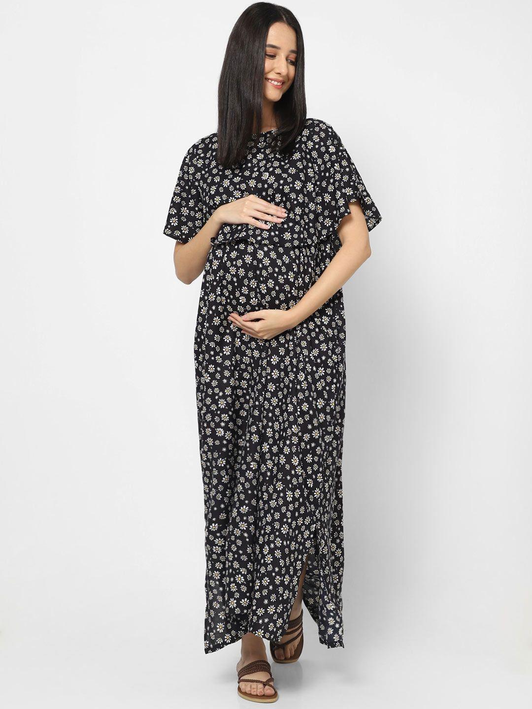 mystere paris floral printed maternity maxi dress