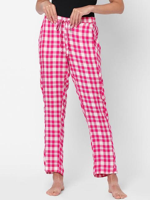 mystere paris pink & white checks pyjamas