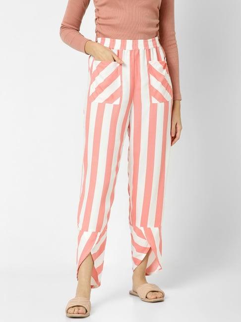 mystere paris pink & white striped lounge pants