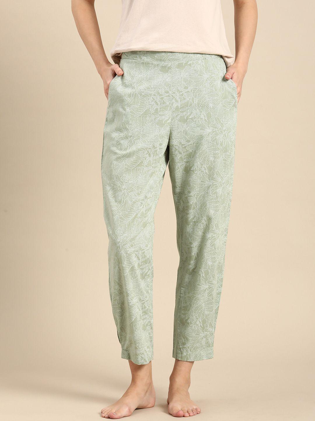 mystere paris printed straight mid-rise lounge pants