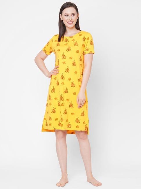 mystere paris yellow printed nightdress