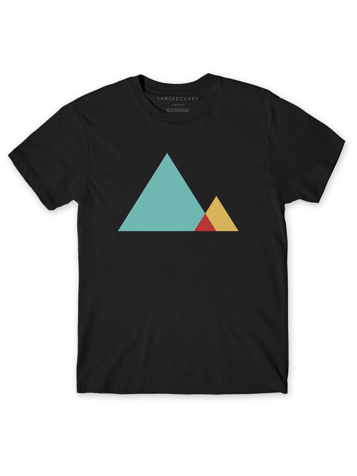 mystery pyramids boys creative graphic printed t-shirt - black