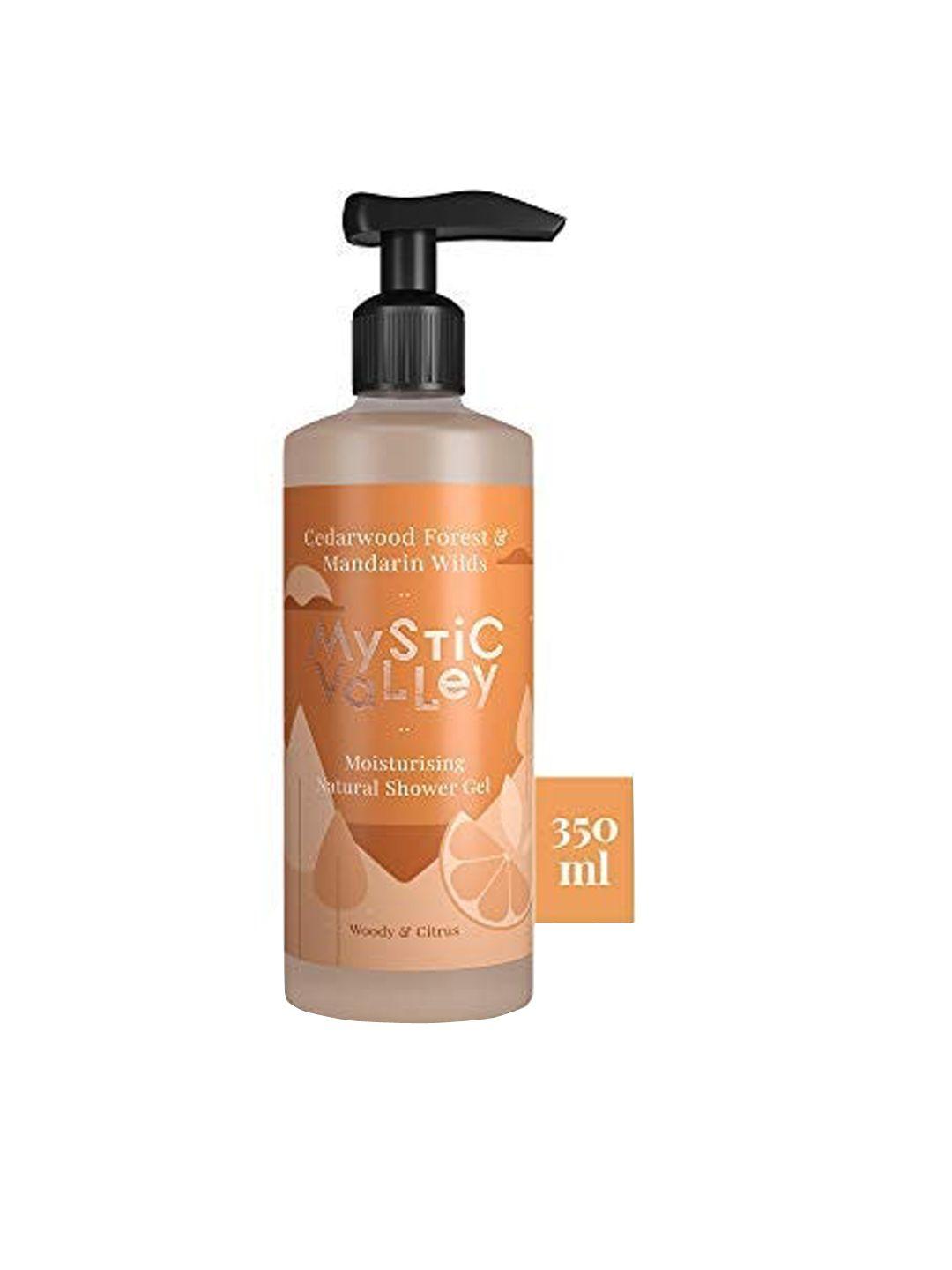 mystic valley white shower gel with cedarwood & mandarin essential oils 350ml
