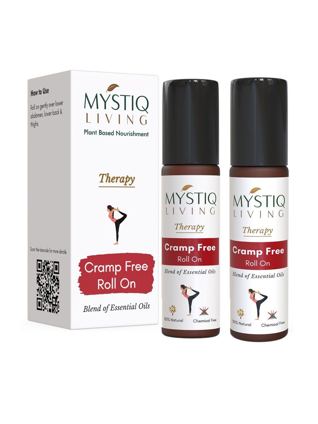 mystiq living pack of 2 therapy - cramp free roll on - 10 ml each