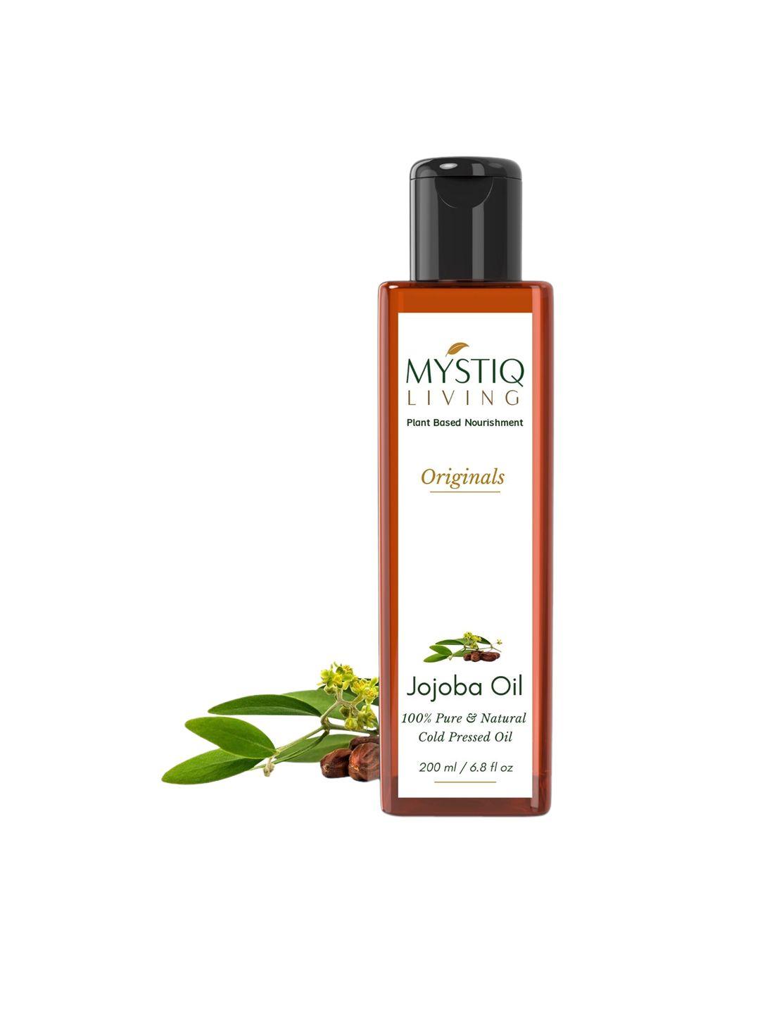 mystiq living 100% cold pressed jojoba oil for soft glowing skin & smooth skin - 200ml