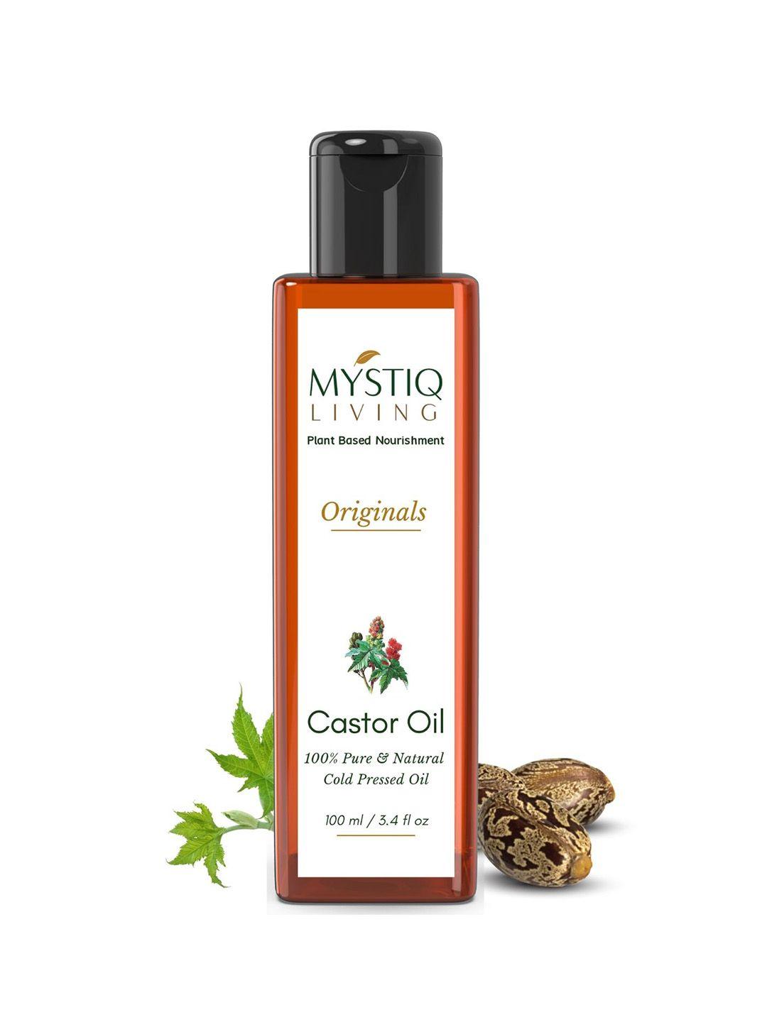 mystiq living 100% pure & natural originals cold pressed castor oil for hair & skin- 100ml