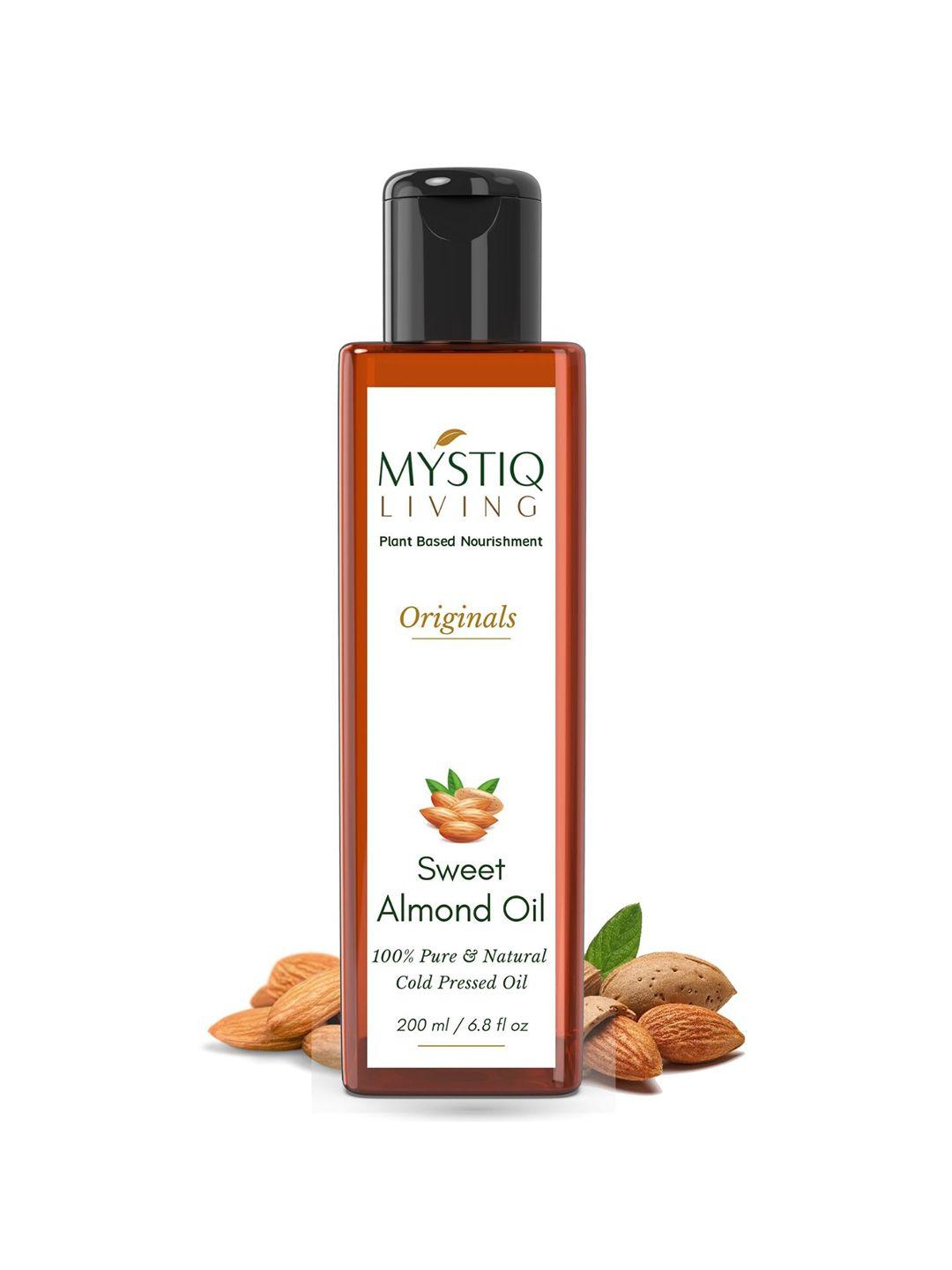 mystiq living 100% pure & natural originals cold-pressed sweet almond oil - 200 ml