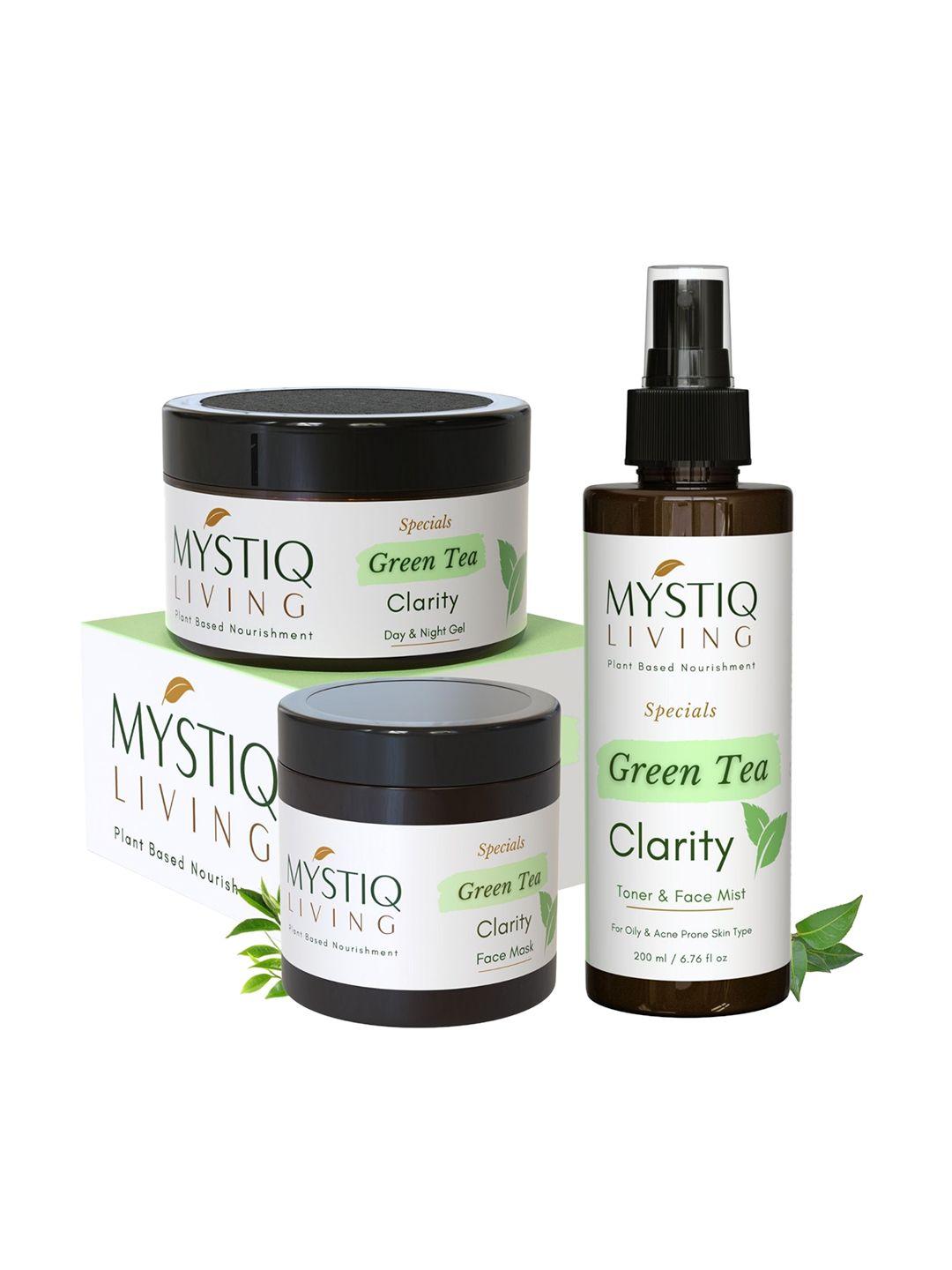 mystiq living 3 pcs cleansing & hydrating green tea face purifying kit for oily skin