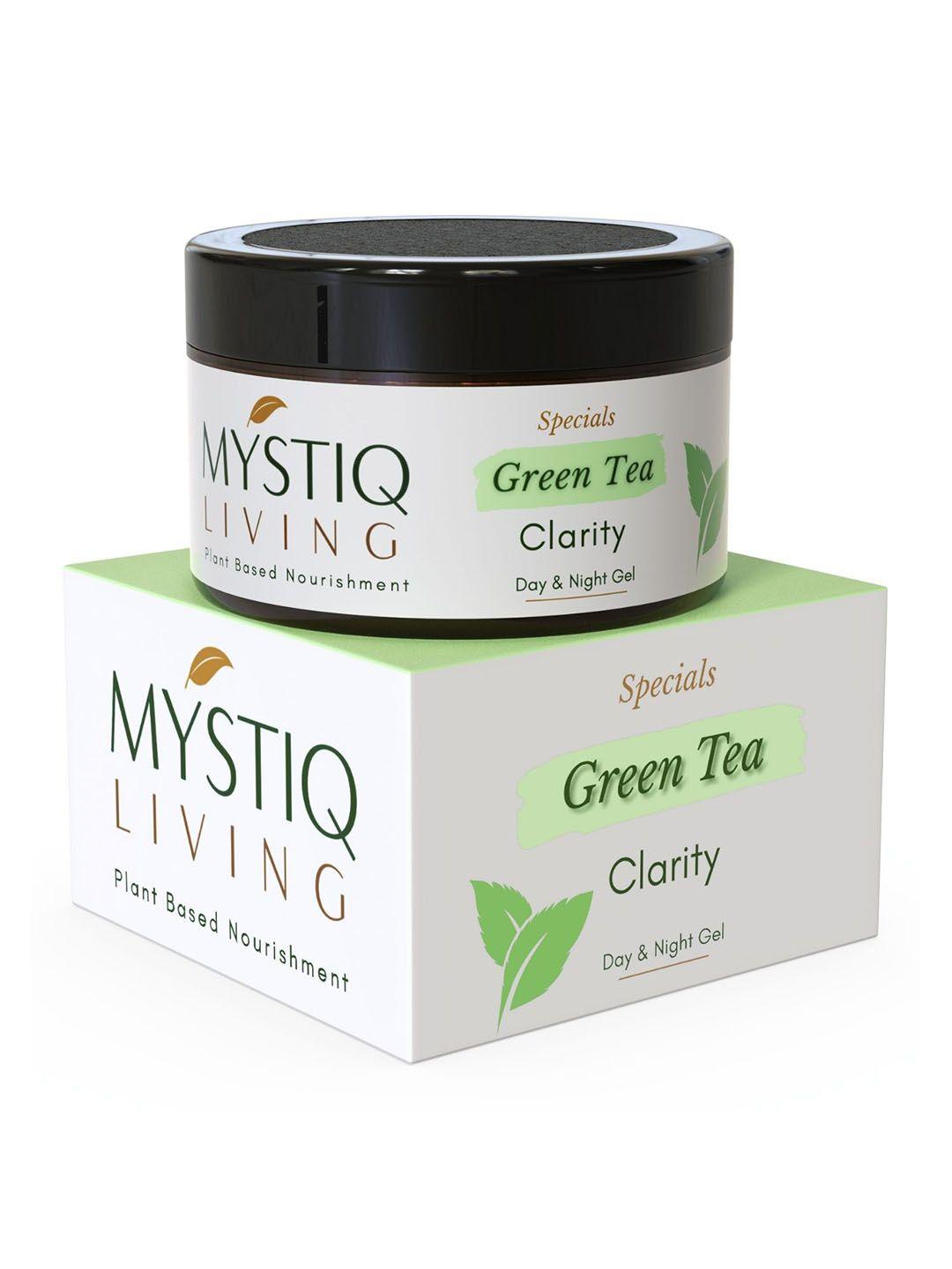 mystiq living green tea clarity anti acne gel face moisturizer for oily skin - 50 g