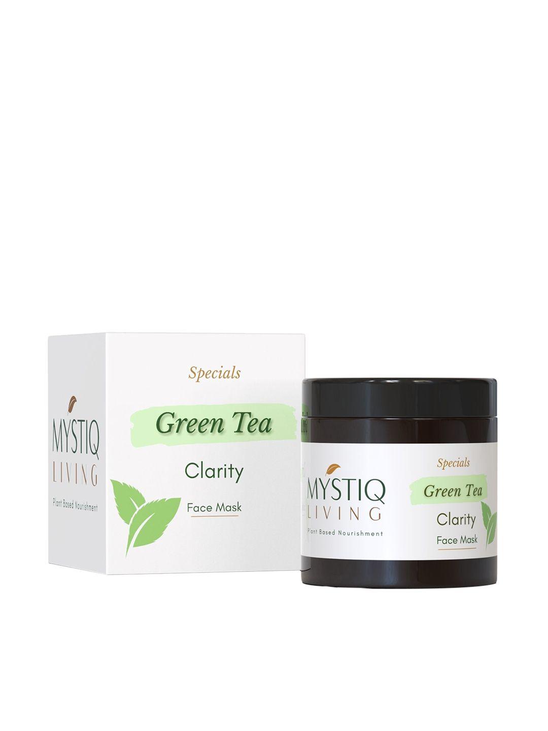 mystiq living green tea clarity tan removal face pack for brightening & glowing skin- 100g