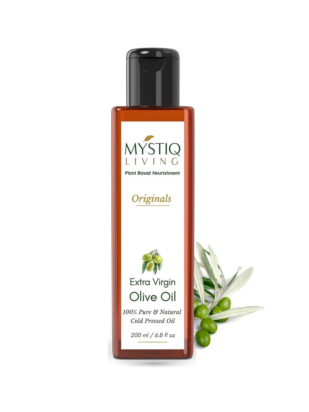 mystiq living pure cold pressed extra virgin olive oil for healthy hair & skin - 200ml