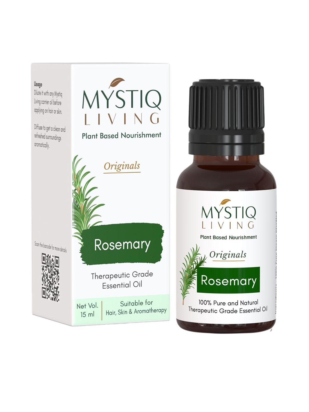 mystiq living rosemary essential oil for acne & hair growth - 15ml