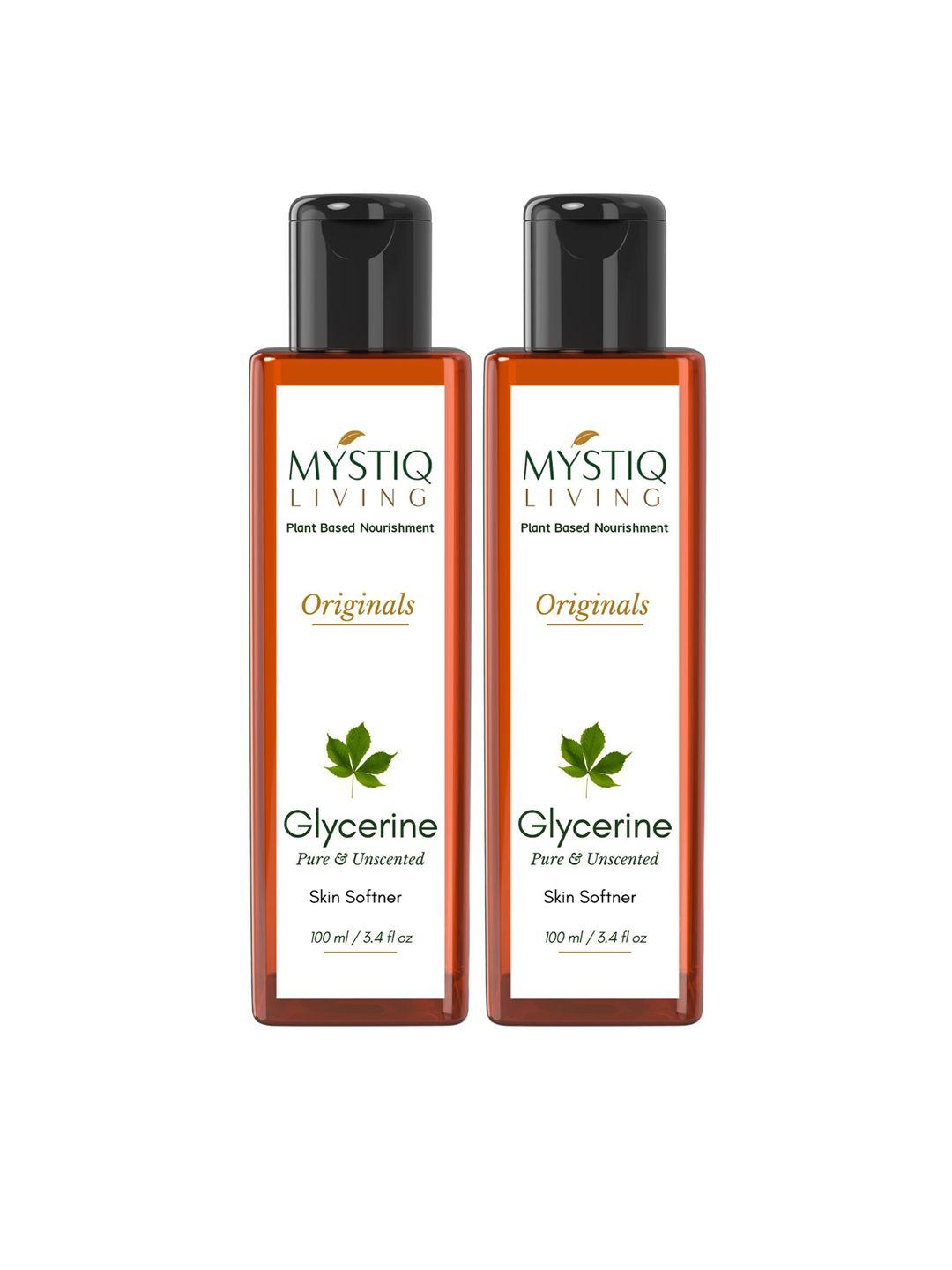 mystiq living set of 2 originals pure & unscented glycerine skin softener - 100ml each