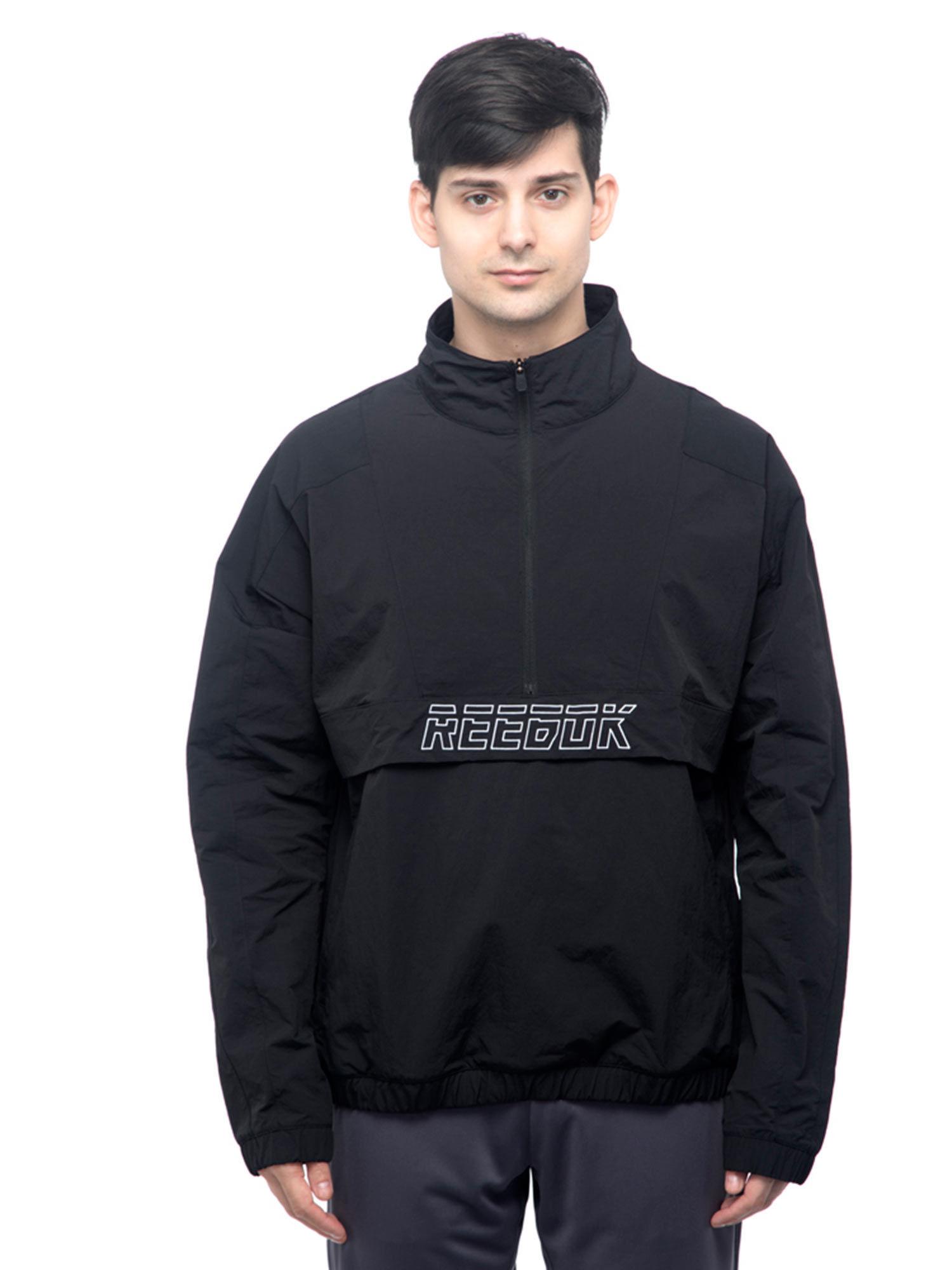 myt woven 1/2 zip black training sweatshirt
