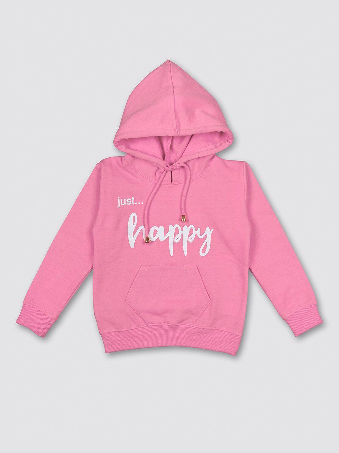 myy kids pink printed hooded fleece sweatshirt