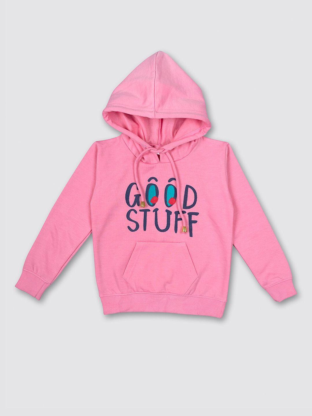 myy kids pink printed hooded fleece sweatshirt