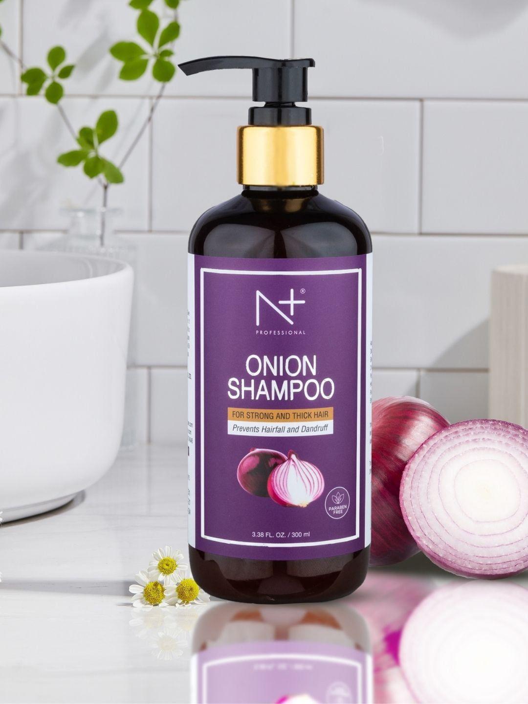 n plus professional onion shampoo with tea tree oil - prevents hairfall & dandruff - 300ml