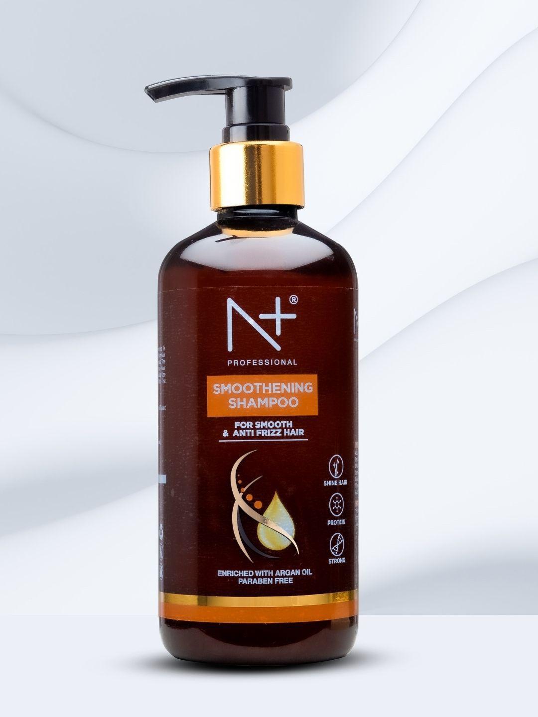 n plus professional smoothening shampoo with argan oil for smooth anti-frizz hair - 300ml