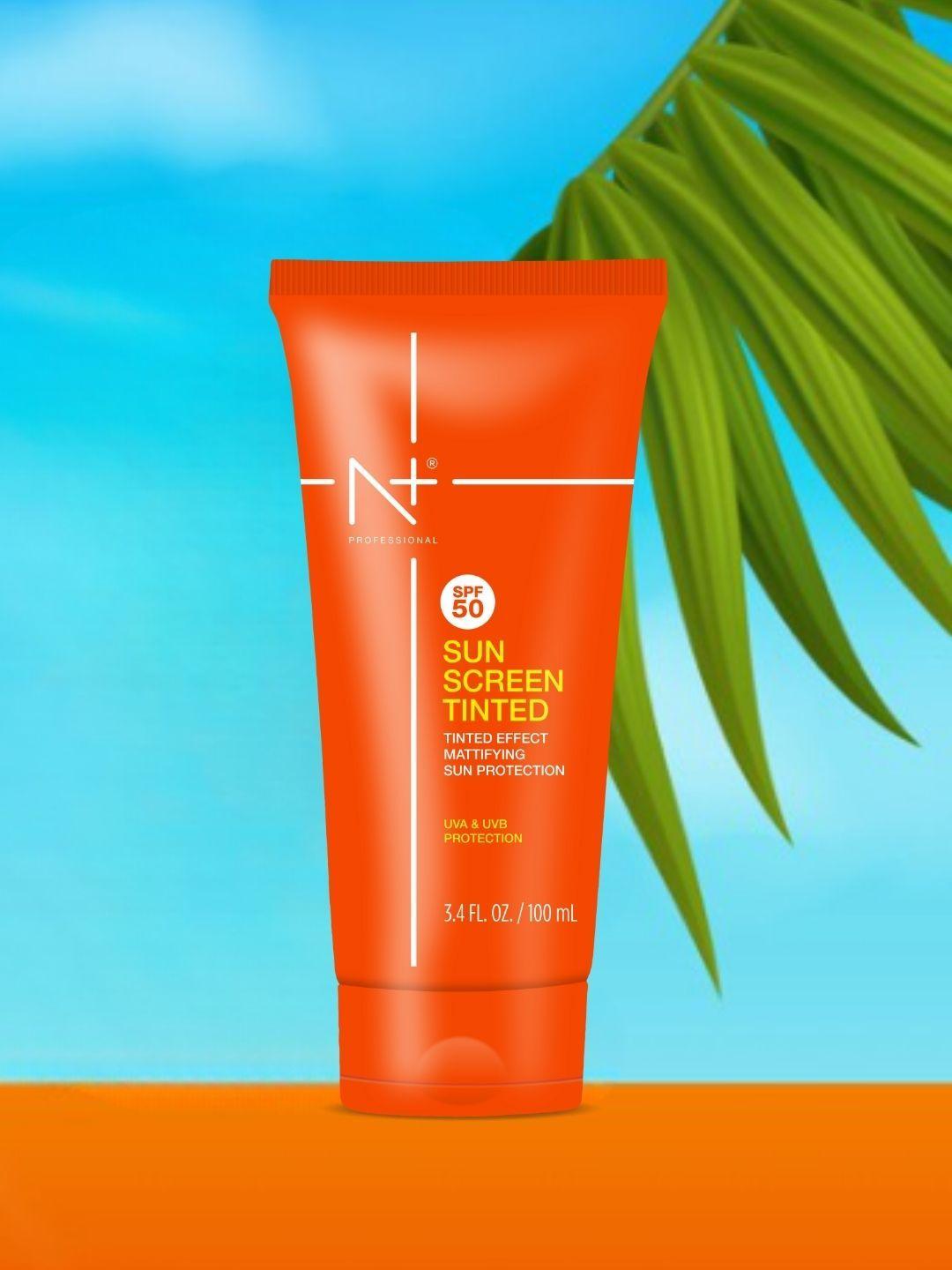 n plus professional spf 50 mattifying sun protection tinted sunscreen - 100 ml