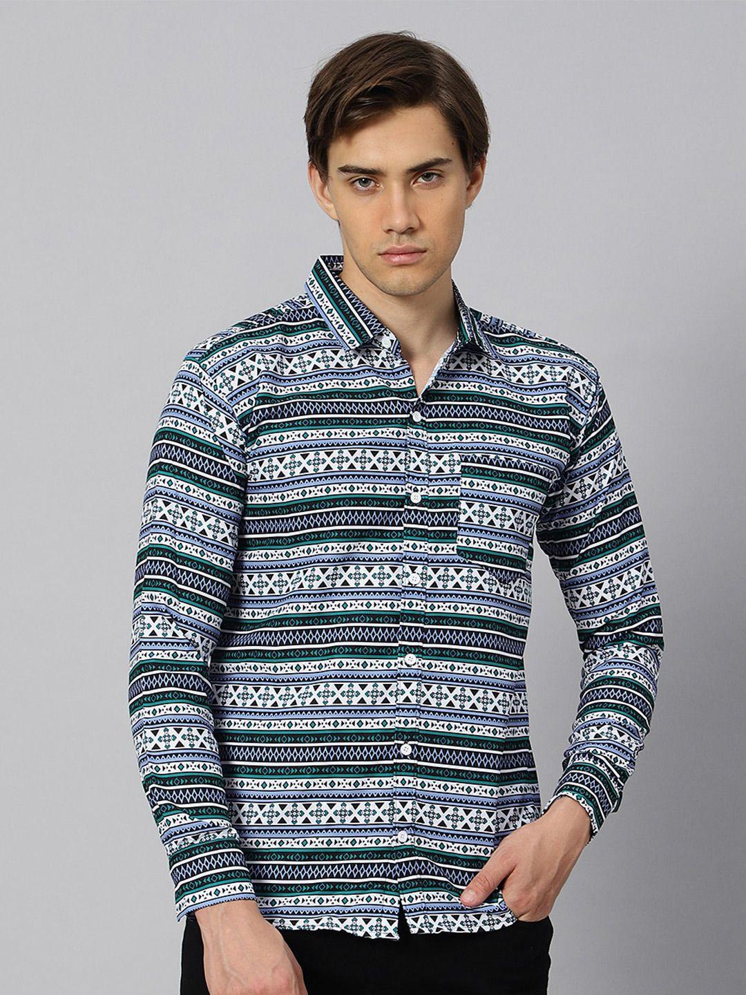 n and j men multicoloured classic opaque printed casual shirt