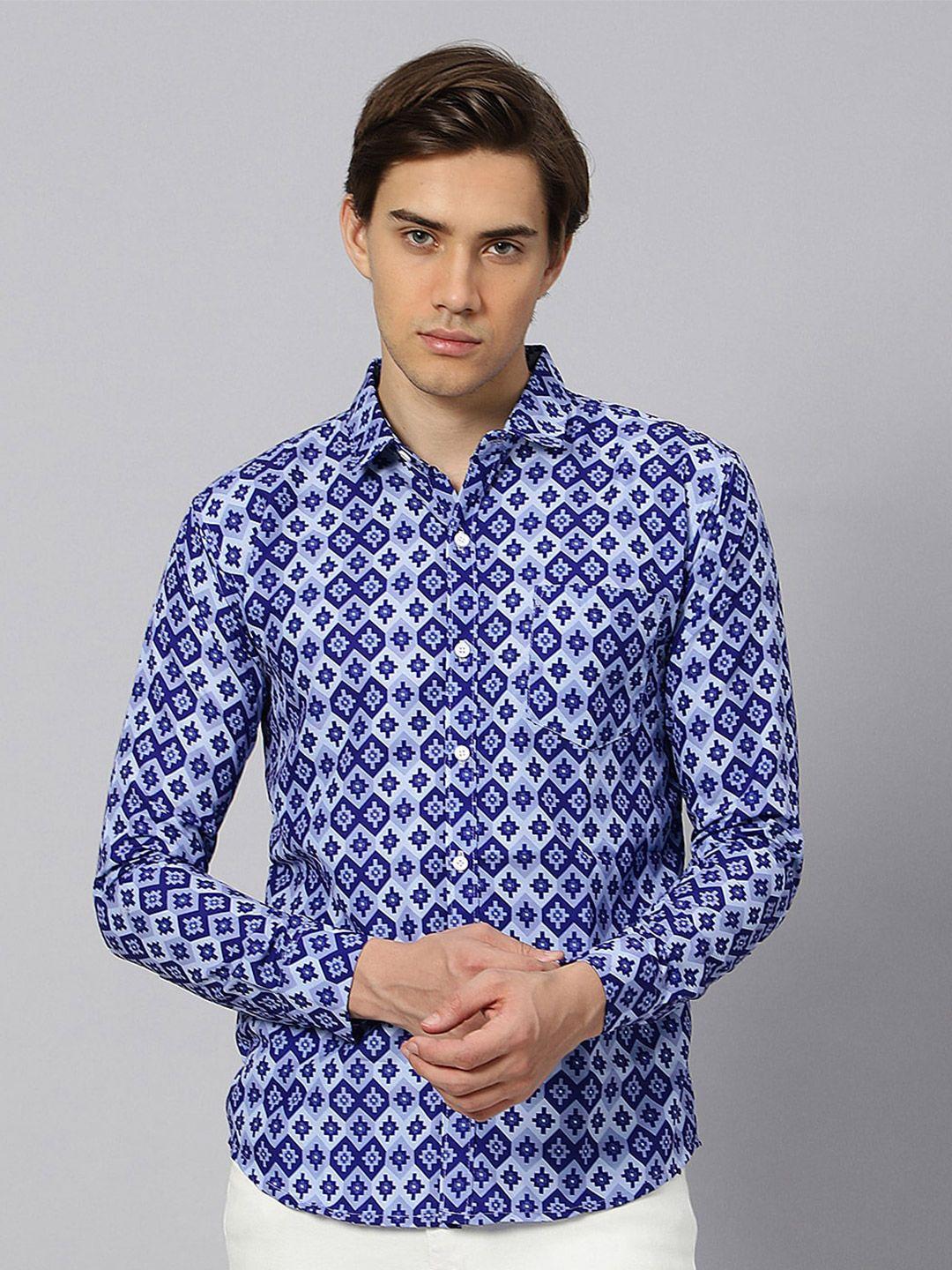 n and j men multicoloured classic opaque printed casual shirt
