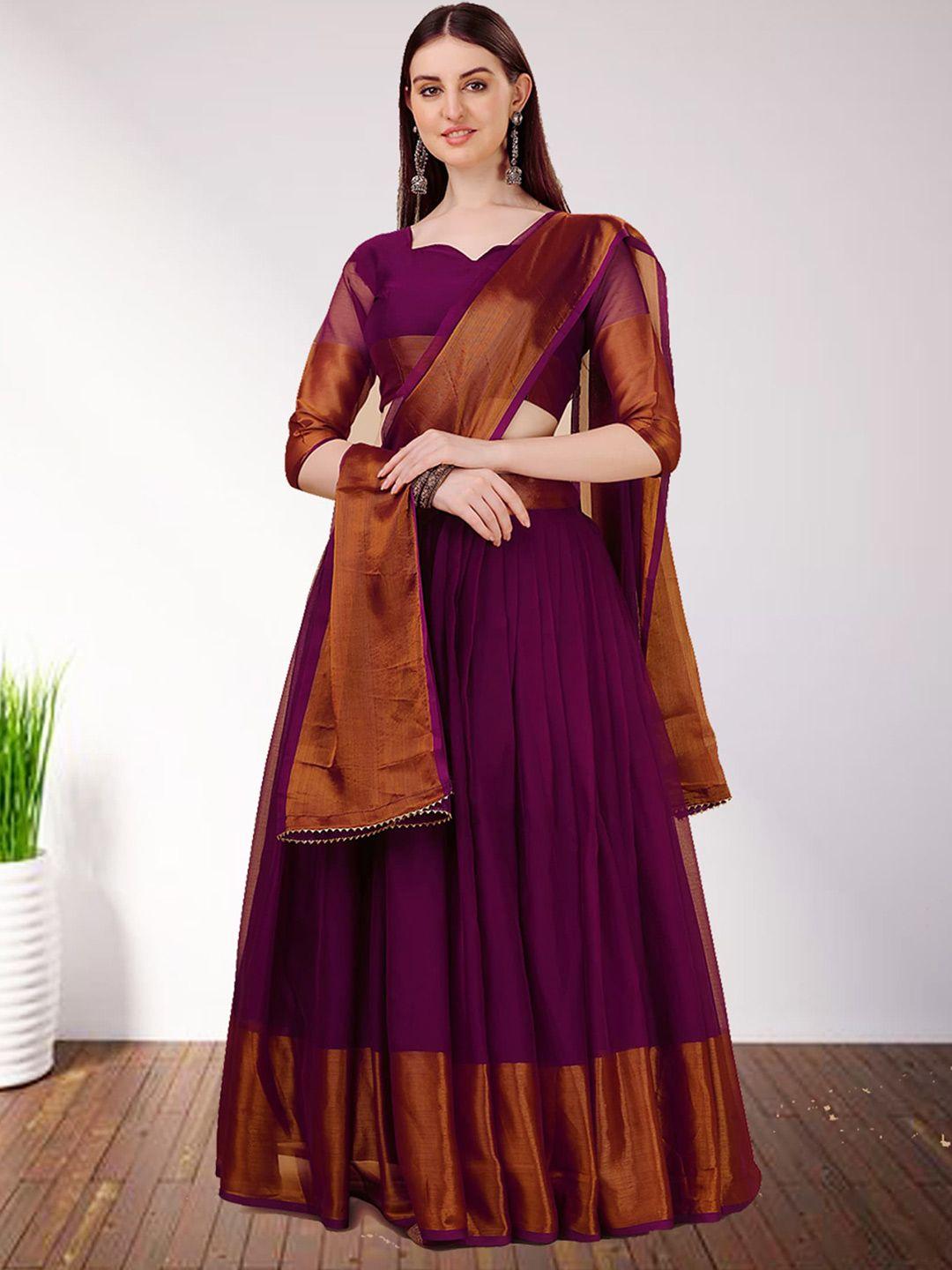 n enterprise semi-stitched lehenga & unstitched blouse with dupatta