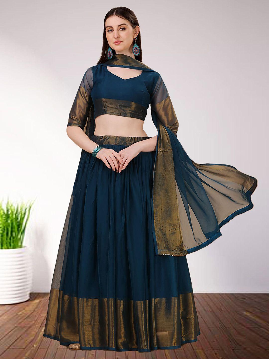 n enterprise semi-stitched lehenga & unstitched blouse with dupatta