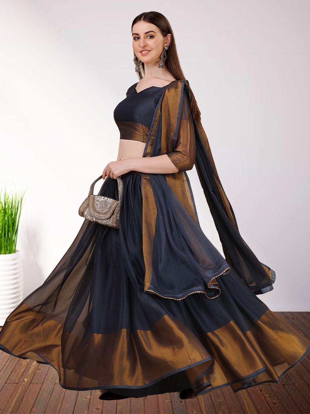 n enterprise semi-stitched lehenga & unstitched blouse with dupatta