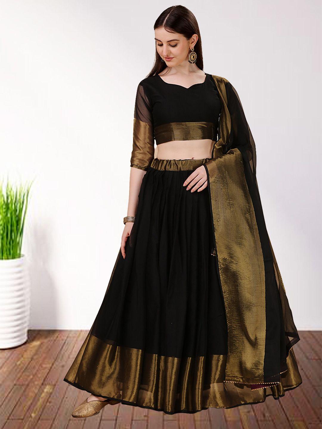 n enterprise semi-stitched lehenga & unstitched blouse with dupatta