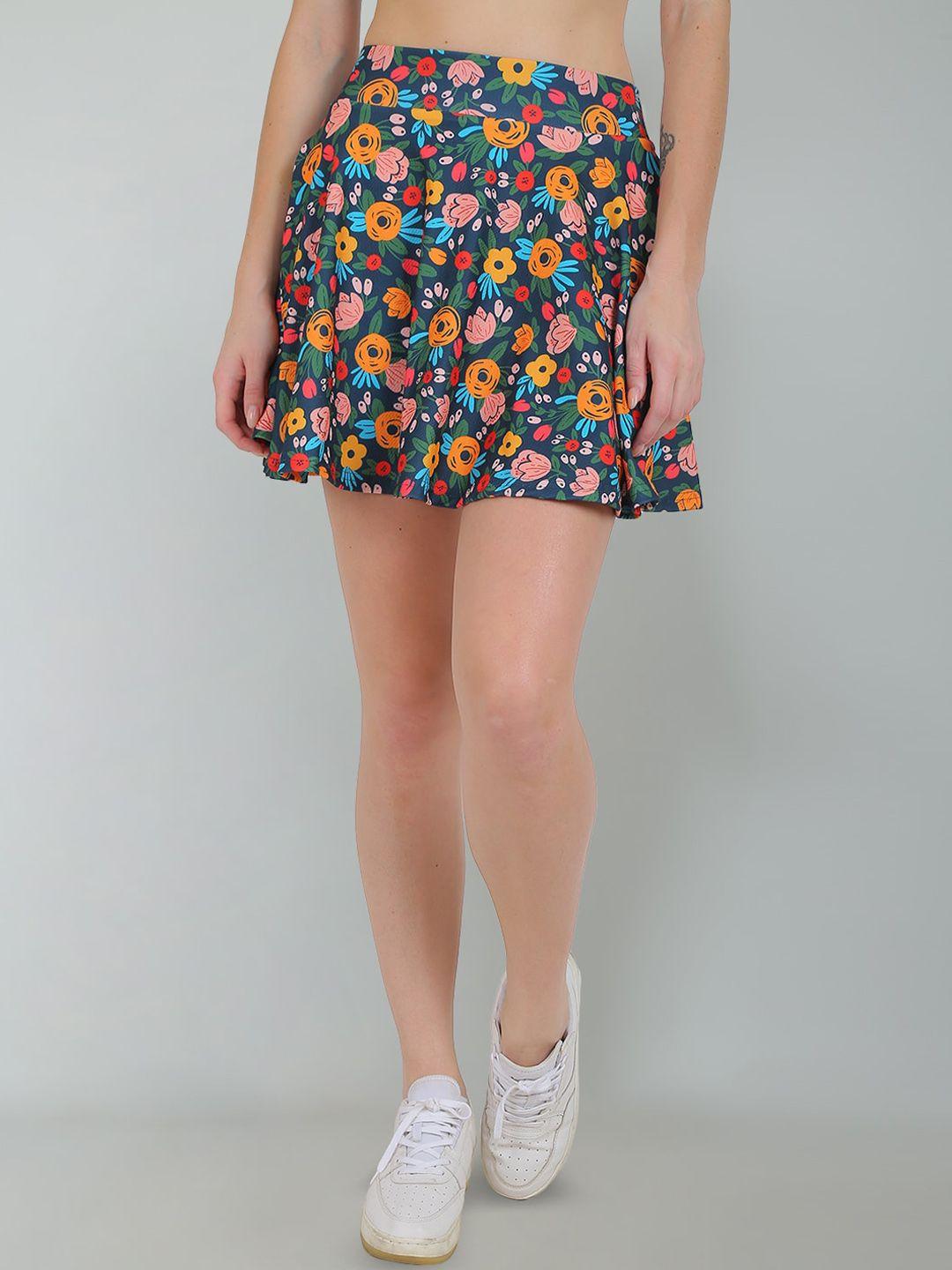 n-gal printed mini skorts skirt with attached inner short