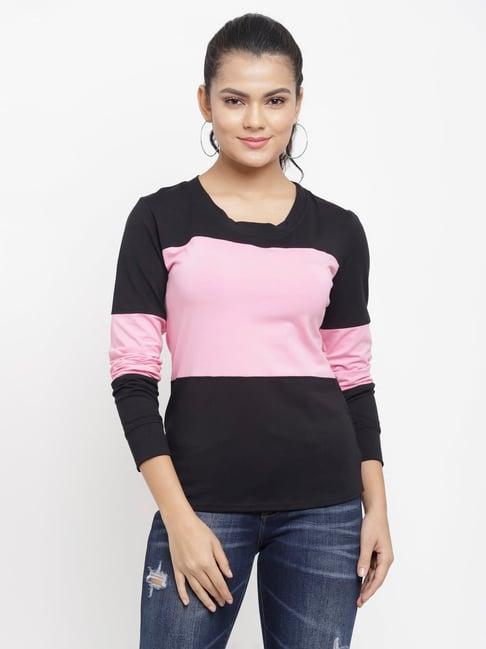 n-gal black & pink cotton t-shirt