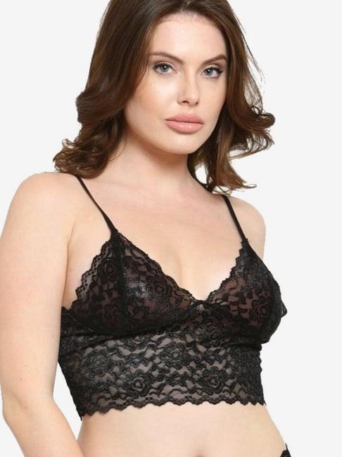 n-gal black non-wired non-padded bralettes bra