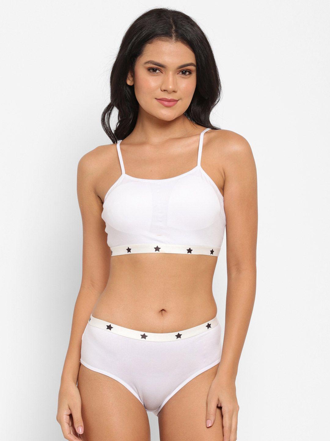 n-gal cotton lingerie set krls19-white