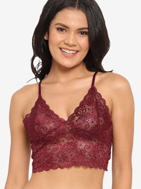 n-gal maroon non-wired non-padded bralettes bra