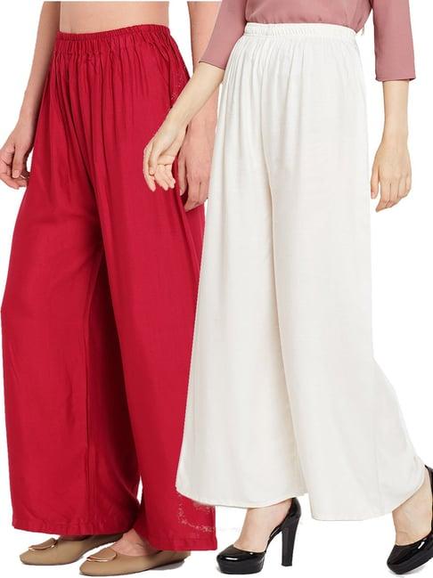 n-gal multicolor flared fit palazzos (pack of 2)