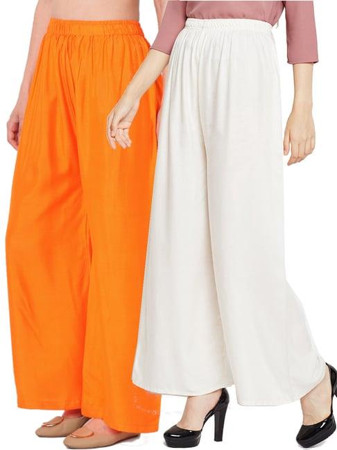 n-gal multicolor flared fit palazzos (pack of 2)